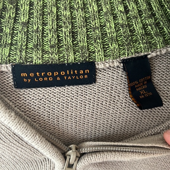 Metropolitan by Lord & Taylor Quarter Zip Knit Sweater Men’s XL - Picture 3 of 3